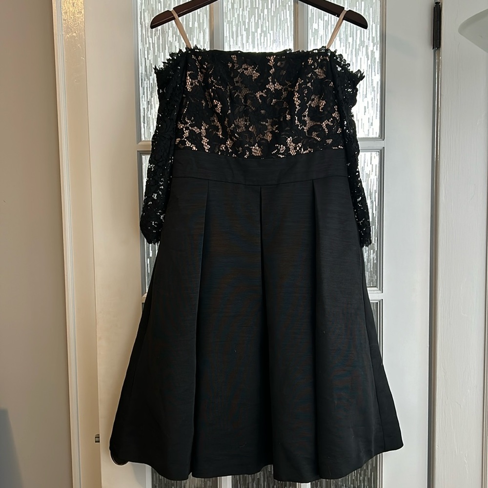 Black off the shoulder cocktail dress